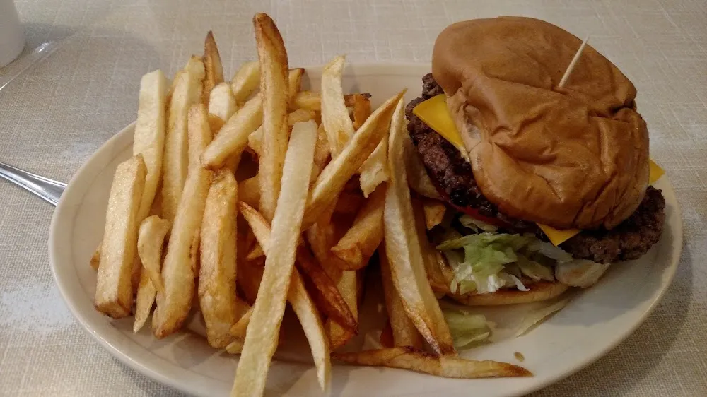 Cheese Burger Homemade French Fries